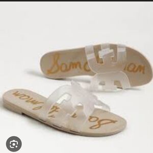 Sam Edelman Clear & Tan Jelly Slide Sandal NCWT Size 12
